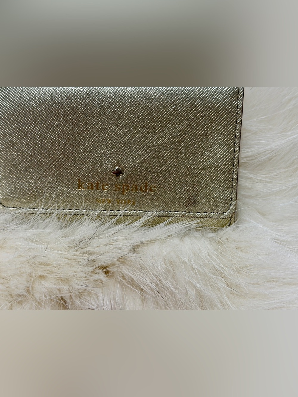 NEW Kate Spade Sylvia Mini Key Ring Bifold Wallet in Pale Gold Leather - Picture 2 of 5
